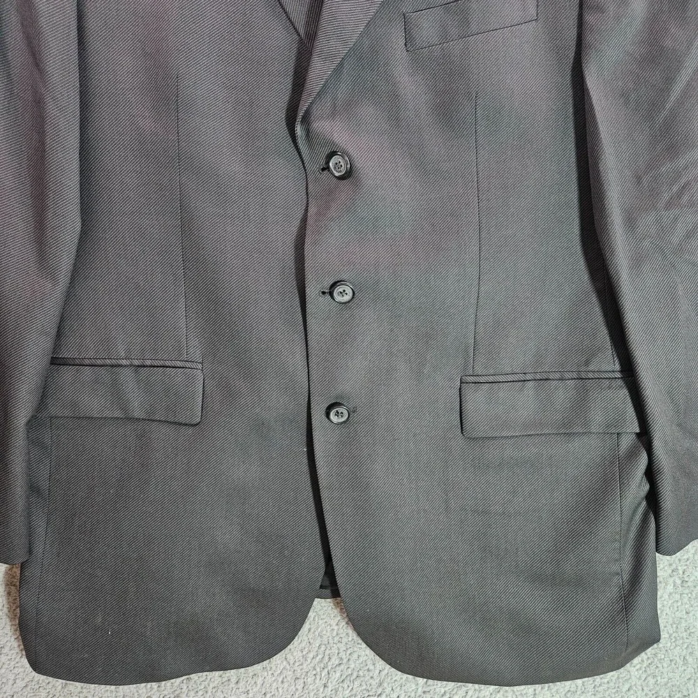 Ralph Lauren Suit Blazer Sport Coat Men 44L 100% Wool Textured‎ Gray